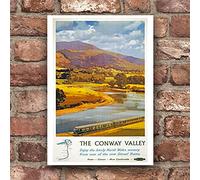 Affiche Prints TX453 Vintage Conway Valley Travel Poster North Wales British Railway Reproduction Print (A3)