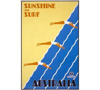 Affiche Prints TX78 Vintage Australia Sunshine & Surf Australian Travel Poster Reproduction Print Card - A5 (148mm x 210mm)