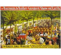 Affiche Prints TZ68 Vintage 1897 Barnum & Bailey Greatest Show The Realistic Jungle Menagerie Circus Carnival Poster Re-Print Reproduction Print Card - A5 (148mm x 210mm)