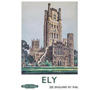 Affiche Prints Vintage British Railway & Travel Poster LNER LMS GWR - Ely Cambridgeshire Rail - A3