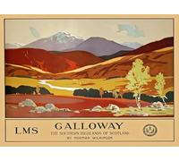 Affiche Prints Vintage British Railway & Travel Poster LNER LMS GWR - Galloway Highlands Of Scotland - A4