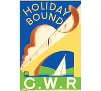 Affiche Prints Vintage British Railway & Travel Poster LNER LMS GWR - Holiday Bound - A2+