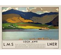 Affiche Prints Vintage British Railway & Travel Poster LNER LMS GWR - Loc Awe Scotland - A4