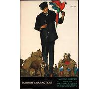 Affiche Prints Vintage British Railway & Travel Poster LNER LMS GWR - London Characters Zoo Keepers - A4