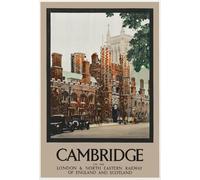 Affiche Prints Vintage Cambridge England Travel Britain Tourism Poster British LNER Railways Print - A4