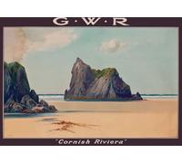 Affiche Prints Vintage Cornish Riviera Cornwall Travel Britain Tourism Poster British GWR Railways Print - A4