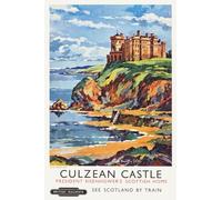 Affiche Prints Vintage Culzean Castle Scotland President Eisenhowar Travel Scottish Tourism Poster British Railways Print - A4