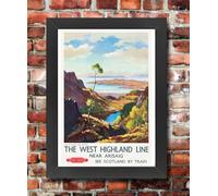 Affiche Prints Vintage Framed West Highland Arisaig Scotland Travel Scottish Highlands Tourism Poster British Railways Print - A3