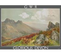 Affiche Prints Vintage Glorious Devon Travel Britain Tourism Poster British GWR Railways Print - A3