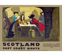 Affiche Prints Vintage Scotland By East Coast Route Travel Tourism Poster LNER British Railways Print - A4
