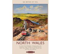 Affiche Prints Vintage Snowdon North Wales Travel Welsh Tourism Poster British Railways Print - A3