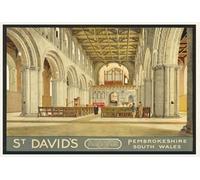 Affiche Prints Vintage South Wales St Davids Pembrokeshire Welsh Travel Tourism Poster British Railways GWR Print - A3