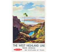 Affiche Prints Vintage West Highland Arisaig Scotland Travel Scottish Highlands Tourism Poster British Railways Print - A4