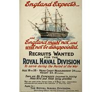 Affiche Prints W99 Vintage WWI England Expects British Royal Navy World War 1 Recruitment Poster WW1 Re-Print - A1 (841 x 610mm) 33" x 24"