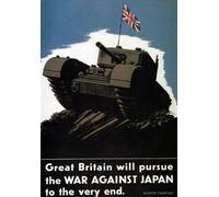 Affiche Prints WB1 Vintage WW2 Britain Tank War Against Japan British WWII Poster Re-Print - A2+ (610 x 432mm) 24" x 17"