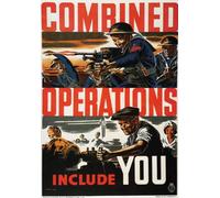 Affiche Prints WB23 Vintage WW2 Combined Operations Include You British WWII World War Poster Re-Print Reproduction Print Card - A5 (148mm x 210mm)