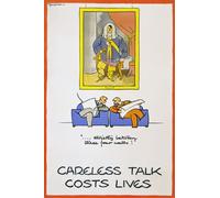 Affiche Prints WB25 Vintage WW2 Careless Talk Cost Lives British War WWII Poster Re-Print - A3 (432 x 305mm) 16.5" x 11.7"