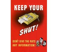 Affiche Prints WB36 Vintage WW2 Keep Your Trap Shut WWII War Propaganda Poster Re-Print - A3 (432 x 305mm) 16.5" x 11.7"