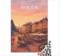 Affiche Rouen 1000-piece jigsaw puzzles | perfect indoor activity for a rainy day when the weather keeps the whole family at home all afternoon50x75cm