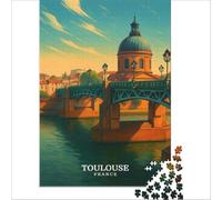 Affiche Toulouse France 1000 piece jigsaw puzzles- | Enhance memory Fun activities at home gifts for friends and family 38x26cm