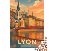 Affiche Vintage Lyon 1000 piece jigsaw puzzles | a fun way to enjoy a quiet evening in a new home before unpacking all the moving boxes arrive to enjoy at home38x26cm