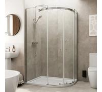 Affine 1200 X 900mm Offset Quadrant Shower Enclosure Frameless Non Slip Tray - Rh