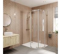 Affine 1200 X 900mm Right Hand Quadrant Shower Enclosure Frameless 8mm Safety Glass