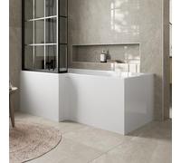 Affine® 1500mm Front Side Shower Bath Panel 18mm MDF, Modern Wooden Panels for Bathroom L Shaped Baths Soaking Tubs, White Gloss