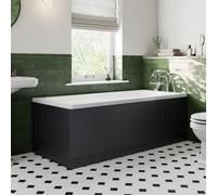 Affine 1700/700mm Bath Panel Pack Front Side End Tongue & Groove Bathroom Black Gloss