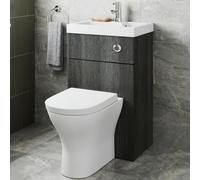 Affine 2 In 1 Toilet Basin Combi Unit Back To Wall Btw Charcoal Grey Space Saving 500mm
