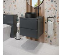 Affine 600mm Bathroom Countertop Vanity Unit Round Fluted Basin Wall Hung Anthracite