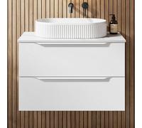 Affine 800mm Countertop Bathroom Vanity Unit Basin Wall Hung Furniture Soft Close White