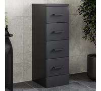 Affine Alpine Black 4 Drawer Storage Unit 250 X 300mm
