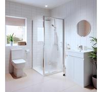 Affine Amelie Bathroom Suite with 760mm Luxura Pivot Enclosure, Toilet & Artis Vanity Unit 600mm