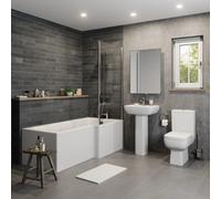 Affine Amelie Bathroom Suite with L Shape Shower Bath - 1700mm Right Hand