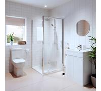 Affine Amelie Bathroom Suite with Luxura Pivot Enclosure & Artis Vanity Unit - 760mm