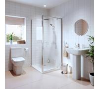 Affine Amelie Bathroom Suite with Luxura Pivot Enclosure & Tray - 760mm