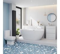 Affine Amelie Bathroom Suite with Montbel Freestanding Bath, Toilet & Vanity Unit - 1500mm