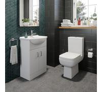 Affine Amelie Close Coupled Toilet & Alpine Vanity Unit with Basin - 550mm