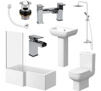 Affine Amelie Complete Bathroom Suite with L Shape Shower Bath - 1700mm Left Hand
