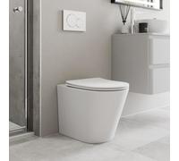 Affine Back To Wall Toilet Rimless Btw Pan Soft Close Seat Matt White Bathroom Modern