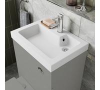 Affine Bathroom 500mm Wash Basin Sink White Gloss Modern Recessed 1 Tap Hole