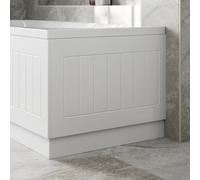 Affine Bathroom 700mm End Bath Panel White Mdf Tongue & Groove Design Modern Plinth