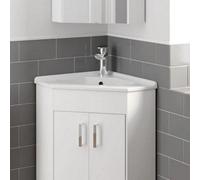 Affine Bathroom Corner Basin Sink 585mm Ceramic 1 Tap Hole White Recessed Basin Only
