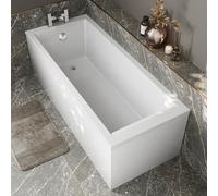 Affine Bathroom Single Ended 1700X750mm Square Bath Front Panel Acrylic White Modern