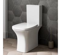 Affine Bathroom Space Saving Toilet Wc White Gloss Ceramic Soft Close Dual Flush