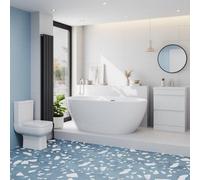 Affine Bathroom Suite 1500mm Freestanding Bath Toilet Wc Basin Vanity Unit