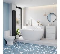 Affine Bathroom Suite 1500mm Freestanding Bath Toilet Wc Basin Vanity Unit