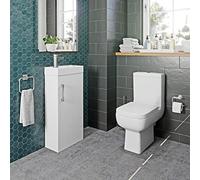 Affine Bathroom Suite Close Coupled Toilet Cloakroom Vanity Unit Basin Set 400mm White
