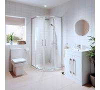 Affine Bathroom Suite Quadrant Shower Enclosure Vanity Unit Basin Sink Toilet Wc 900mm